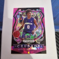 2020-21 Panini Prizm Draft Picks Crusade Jaden McDaniels #91 Pink Ice Prizm RC