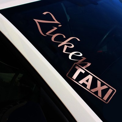 Frontscheibenaufkleber Zickentaxi Rosegold Chrom Sticker Tuning Auto FS135