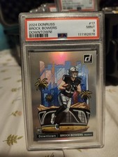 2024 Panini Donruss Downtown Brock Bowers #17 Rookie PSA 9 Raiders