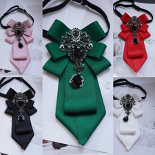 Adjustable Bow Tie Rhinestone Crystal Satin Tied Necktie Formal Wedding Party
