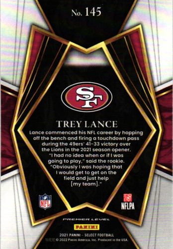 2021 Panini Select #145 Trey Lance - Picture 2 of 2