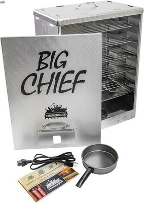 Big Chief Electric Smoker, a steady low temperature setting of 165 degrees