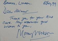 Autogramm englischer TV- und Film Schauspieler Moray Watson (122369)