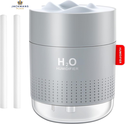 Humidifiers for Home Bedroom, 500ML Cool Mist Humidifier with Night Grey