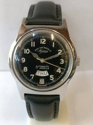 WEST END WATCH CO SOWAR AUTOMATIC BLACK DIAL SWISS MEN'S WORKING CONDITION