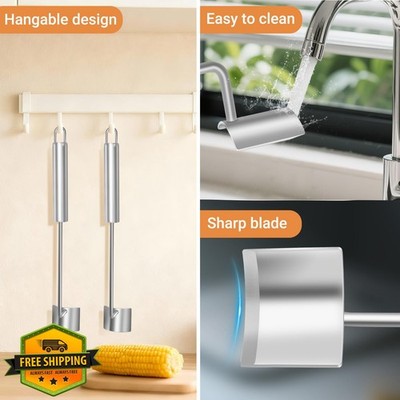 Corn Peeler Cutter Stainless Steel Quick Easy Shucker 2pc