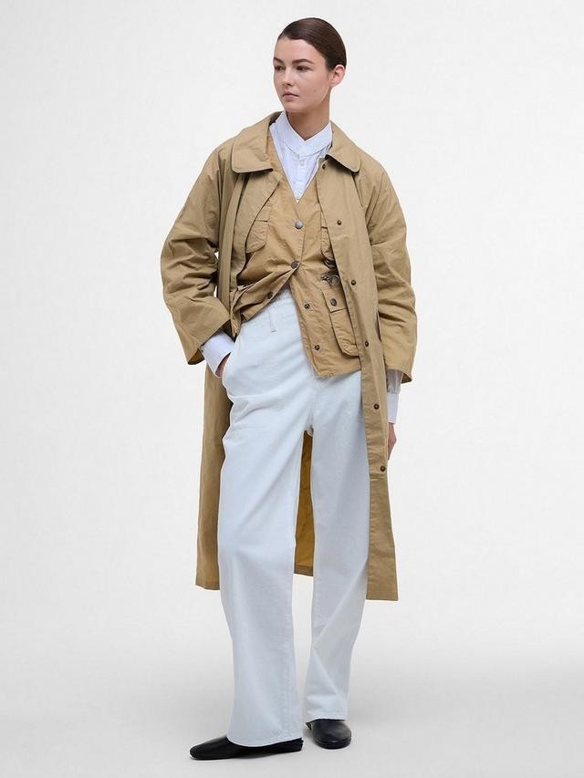 NEW Barbour The Edit by Alexa Lizzy Womens Showerproof Car Coat Size 16 - Beige