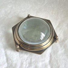 Brass Hexagonal Dome Shape Desk Magnifier Glass Perfect For Chirstmas Gift