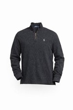 Vintage Polo Ralph Lauren Men  s 1/4 Zip Pullover Sweater Heather Black/Gray XL