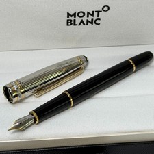 MB Meisterstück Solitaire Doué Sterling Silver Gold-Plated Fountain Pen With Box