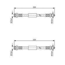 2X BOSCH BREMSSCHLÄUCHE HINTEN PASSEND FÜR FIAT CROMA LINKS+RECHTS