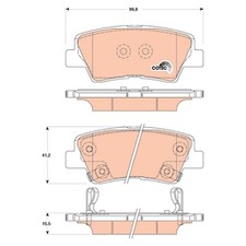 Satz Bremsbeläge Bremsklötze hinten für Hyundai Grandeur HG TG I10 2 BA | 242