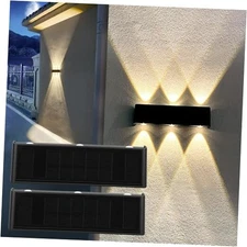 Solar Lights Outdoor Waterproof 3000K Warm Waterproof Aluminum Dusk to 2 Pack