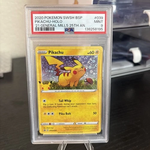 2020 POKEMON SWSH BLACK STAR PROMO #039 PIKACHU-HOLO PSA 9