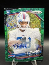 2025 Panini Prizm T.J. Sanders Rookie RC Auto Green Scope 31/75 Buffalo Bills