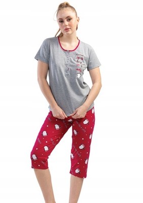 Vienetta Damenpyjama, Baumwolle, Größe L (40), kurze Ärmel