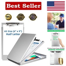 Sunnyclip Aluminum Clipboard with Storage Memo Size , Recycled Metal Form Holder