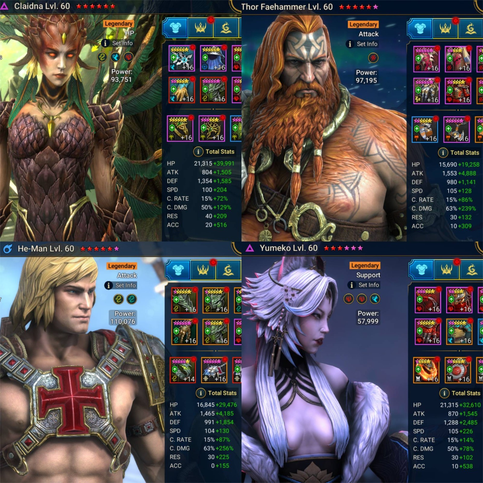 Raid Shadow Legends!2 Mythic 81 Legend!Acrizia,Gnut,Yumeko,Thor!Big Resources!