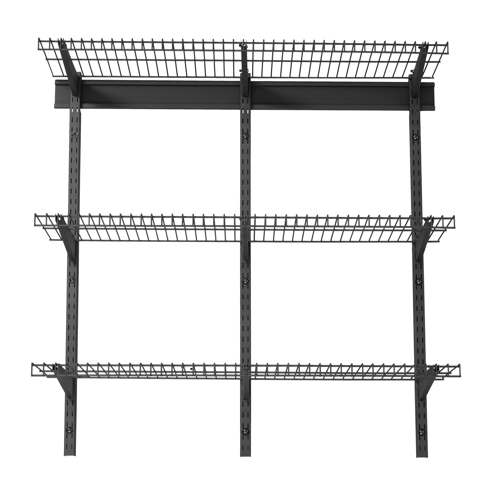 Étagère à 3 niveaux Uimoso en métal noir de 91,5x30,5 cm pour rangement