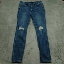Judy Blue Jeans Womens 32 Blue Denim Skinny Fit Distressed Preppy Modern