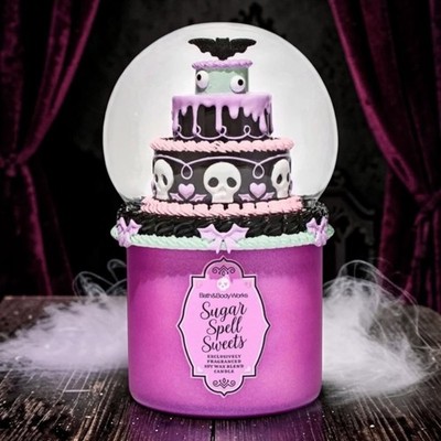 Bath & Body Works Sugar Spell Treats 3-Wick Candle & Water Globe Topper NIB