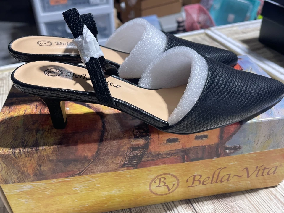 Zapatos de salón para mujer Bella Vita Sarah Ii con cordones, serpiente negra, talla 8M - nuevos en caja Foto 2 de 4