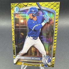 Yandel Ricardo 1st Bowman Chrome Gold Mojo /75 Royals Prospect 🔥