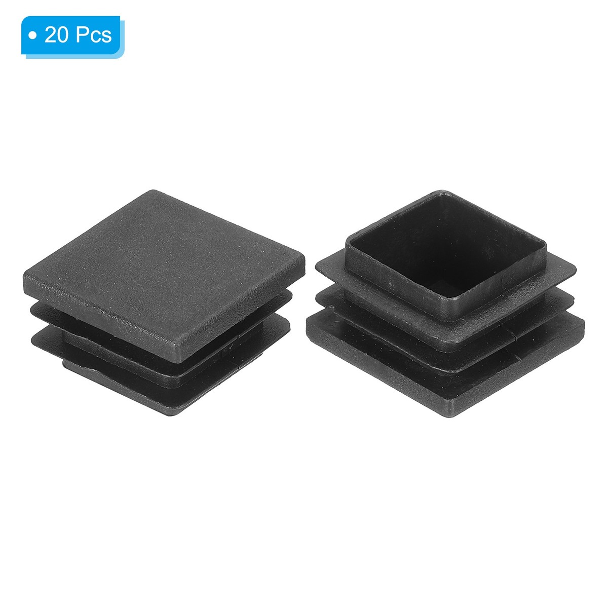Uxcell 28mm Plastic Tube End Caps - 20 Pack Black Pipe Insert Plugs For Table Legs & Furniture
