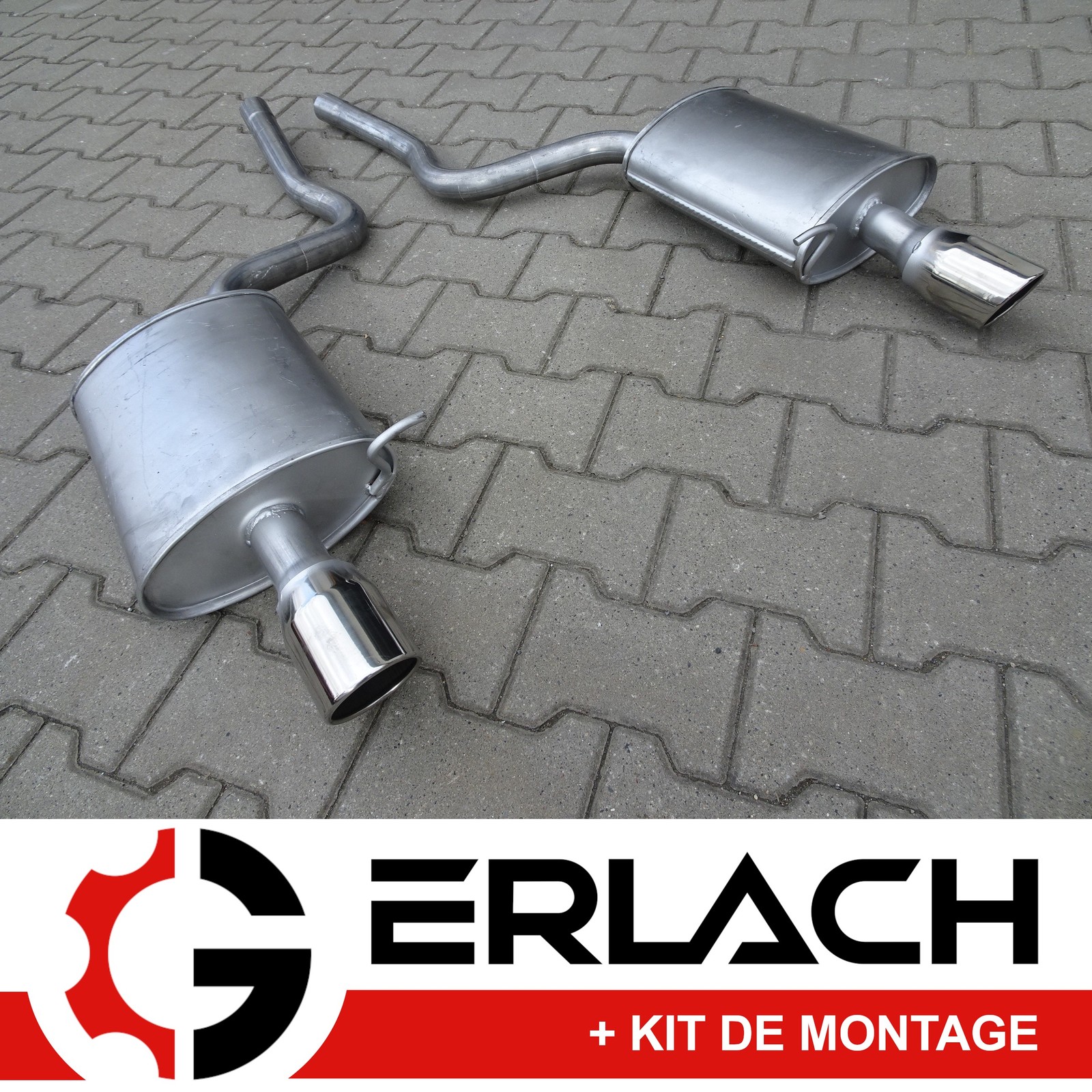 Échappement silencieux pour Audi A4 B7 2.0 TFSI et V6 quattro avec double sortie 90mm