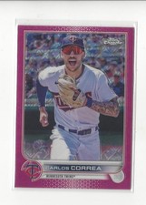 2022 Topps Chrome Logofractor Pink #20 Carlos Correa Twins /199 