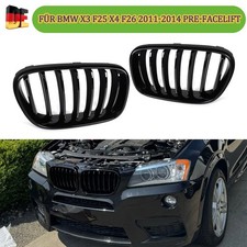 F�r BMW X3 F25 X4 F26 2010-2014 Grill Einzelsteg Nieren K�hlergrill Hochgl�nz