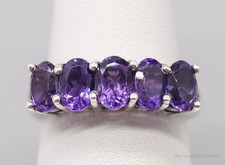 Vintage Amethyst Sterling Silver Ring - Size 7