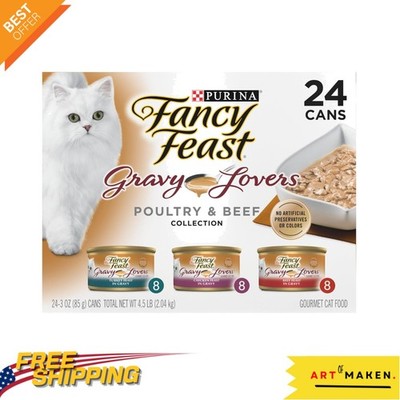 Purina Gravy Lovers Gourmet Wet Cat Food Variety Pack - 24 Cans of Deliciousness