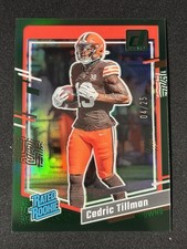 2023 Panini Clearly Donruss Green - Rated Rookie Cedric Tillman /25