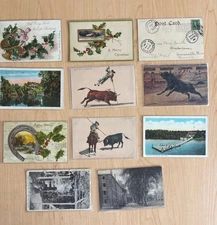 11 Sleeved Postcards. Mostly From The Early 1900’s