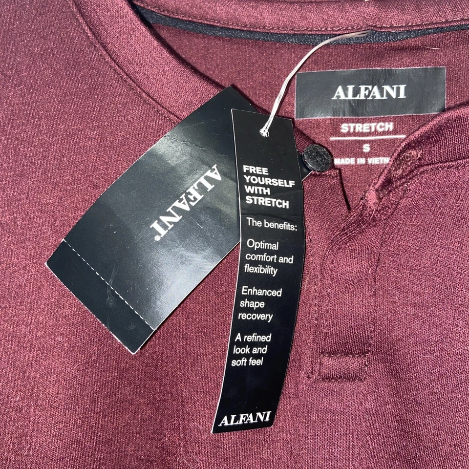 Camiseta Alfani Elástica Elegante Talla Pequeña Camisa Manga Corta Púrpura Nueva con Etiquetas L5 Foto 2 de 4