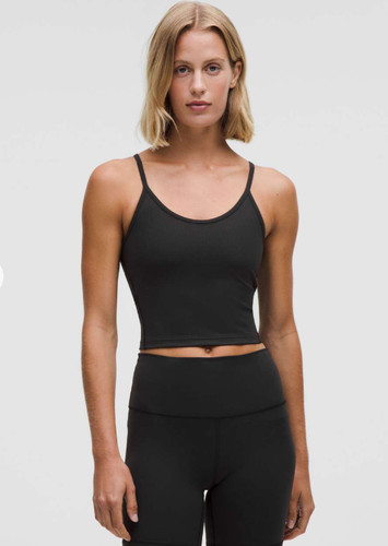 Lululemon Wunder Train U-Neck Strappy Ribbed Tank Top A/B Cup Black