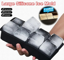 1pc Black 8 Grid Large Silicone Ice Cube Tray...