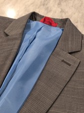  S 40R Men's Alfani Casual Blazer Slim Fit Gray Brown 100 Cotton Sport Coat