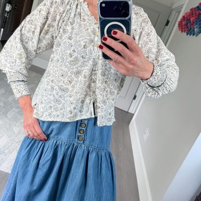 Cleobella | Bohemian  Floral Button-Up Blouse XS