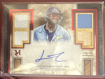 Topps 2025 Museum Collection Junior Caminero  Auto Quad Relic /15