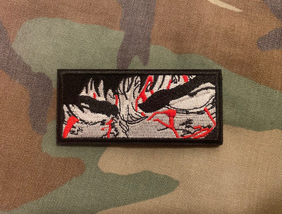 BERSERK GUTS EYES CLOSE UP PATCH ANIME MANGA GRIFFITH EMBROIDERED HOOK BACKING