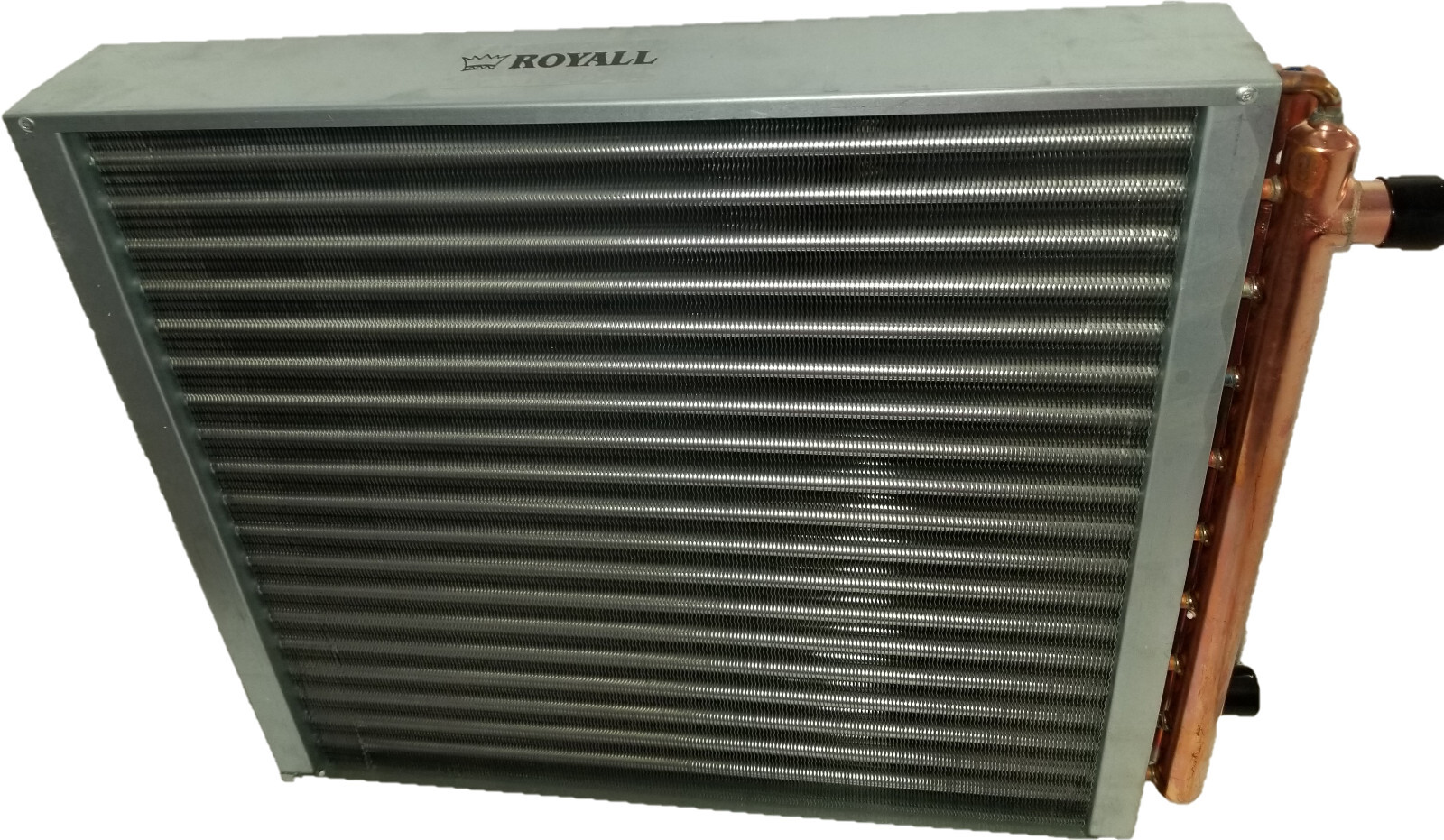 18x18 Water to Air Heat Exchanger Hot Water Coil Outdoor Wood Furnace W FITTINGS