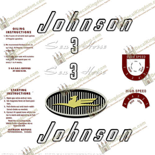 Johnson 1957 Vintage Outboard Engine Decal (Multiple Variations) 3M