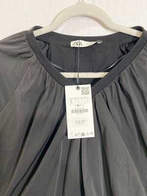 Zara Balloon Top ZW Collection - Sz. S - Black | eBay