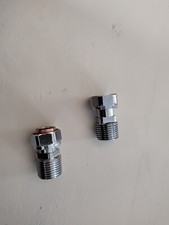 Radiator Valve Tails 15mm Compression 1/2"  BSP Chromed Brass (x2)