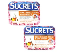 Sucrets Dry Mouth Lozenges Honey Lemon Cough & Pain Relief 18 CT Pack of 2