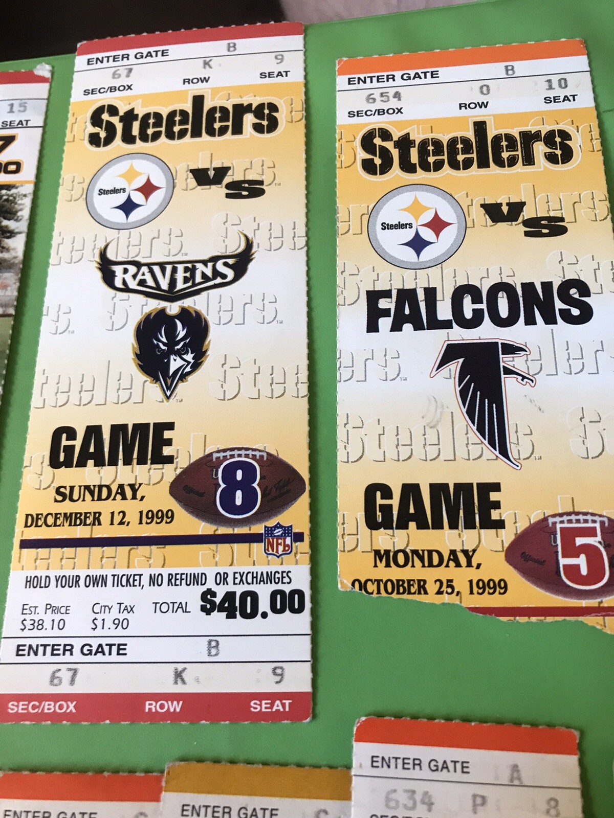 Lot 13 PITTSBURGH STEELERS TICKET STUBS 19912000 Vs RAVENS PATRIOTS