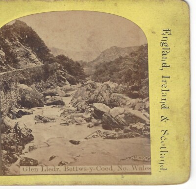 Glen (Glan) Lledr, Betws-y-Coed, North Wales, Circa 1890's Stereoview Card