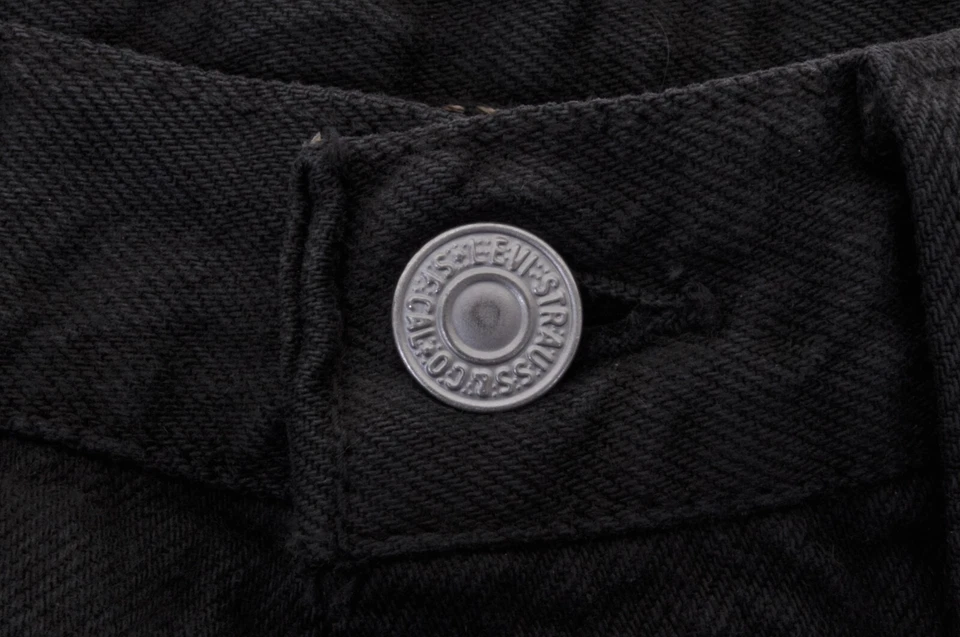 JEANS 501 VINTAGE LEVI'S 29/34 EN DENIM NOIR DÉTENTE DROIT ROCKABILLY - Photo 4/4